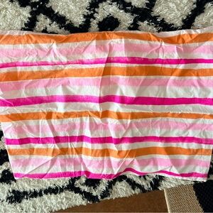 Land of nod pink and orange stripe pillow sham